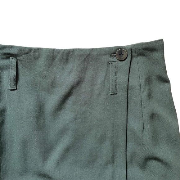 Vintage Army Olive Green High Waist Midi Wrap Skirt with Belt Loops Medium - Picture 3 of 4